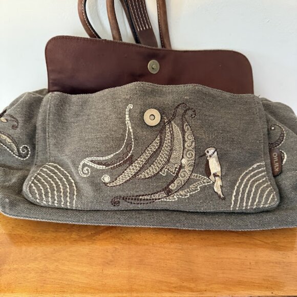 Oilily Embroidered Bird Tote Canvas and leather - Picture 13 of 17